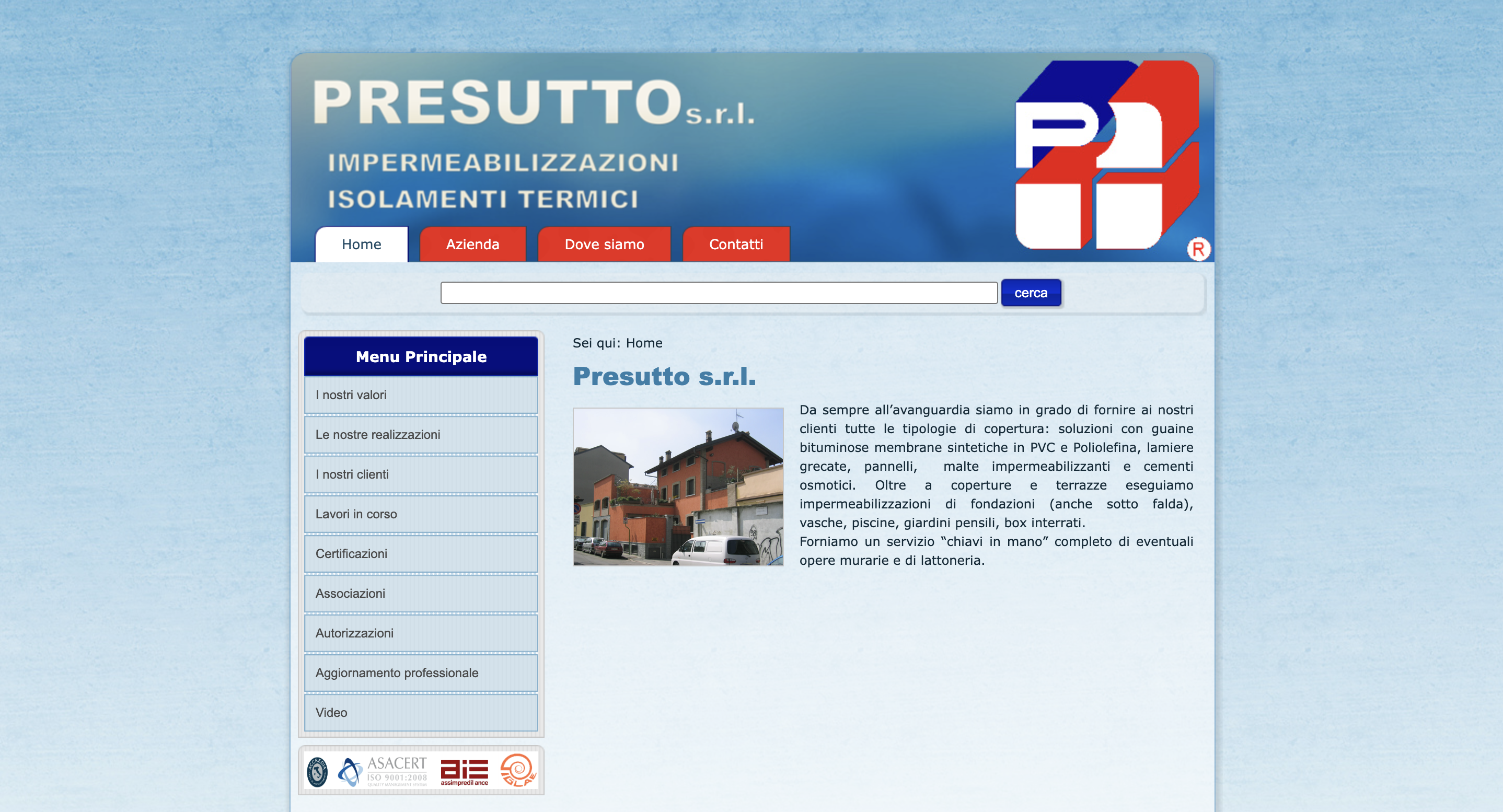 Esempio sito web obsoleto (prima)